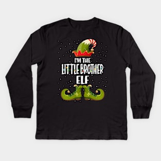 Im The Little Brother Elf Christmas Kids Long Sleeve T-Shirt